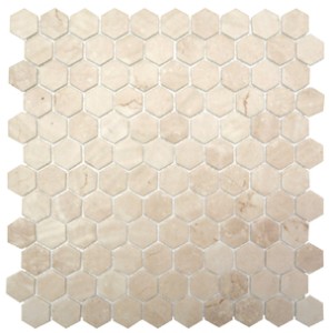 HEX CREMA MARFIL HONED - mozaika szklana