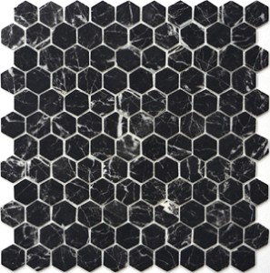 HEX NERO MARQUINA MATTE - mozaika szklana