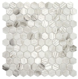 HEX CALACATTA MIX - mozaika szklana
