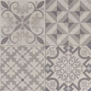 SKYROS GRIS DECO gres satynowy - patchwork, różne wzory - wymiar 44/44 cm