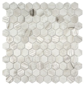 HEX CALACATTA DECO - mozaika szklana