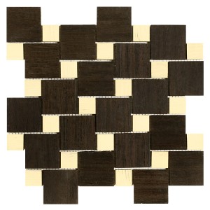 ETNIK WENGE CRT mozaika drewniana - wymiar kostki 2,3/2,3/4,8/4,8 cm grubość 7 mm 