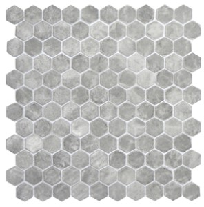 HEX SILVER MATTE - mozaika szklana