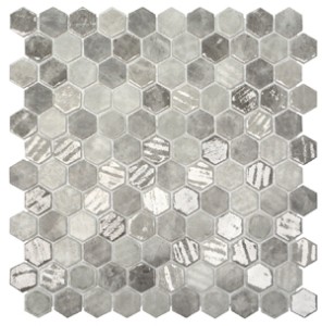 HEX GRAY SILVER MIX - mozaika szklana